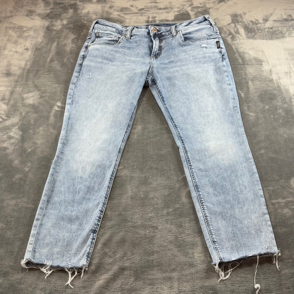 Silver Jeans Co Boyfriend Light Wash Raw Hem Jeans W32 L29 L27170CVS244